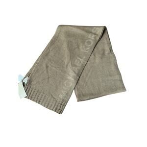 Michael Kors Knitted Scarf Camel Gold Studded Logo One Size New with tags